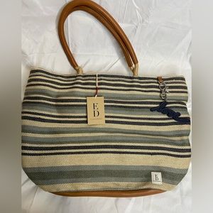ED by Ellen Group Vista Blue and Honey Tote NWT
